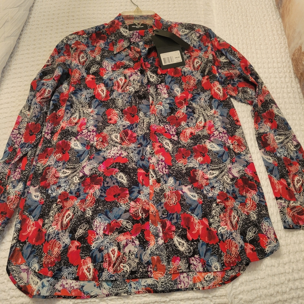 The Kooples Floral Paisley Long Sleeve Button-Up Shirt - Picture 4 of 12
